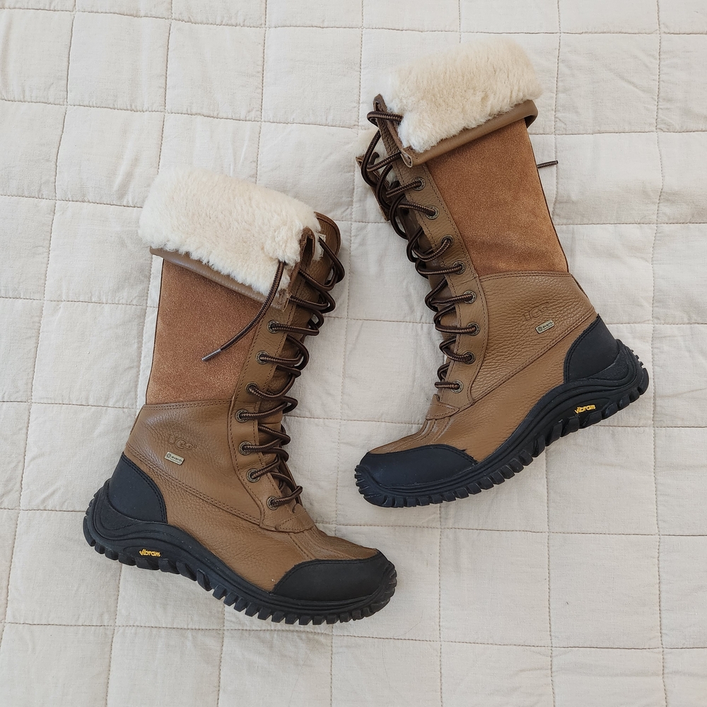 UGG Tan and Black Winter Boots With Vibram Sole